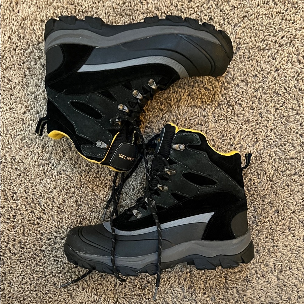 Lands' End Black and Gray Men's Boots - Picture 3 of 5